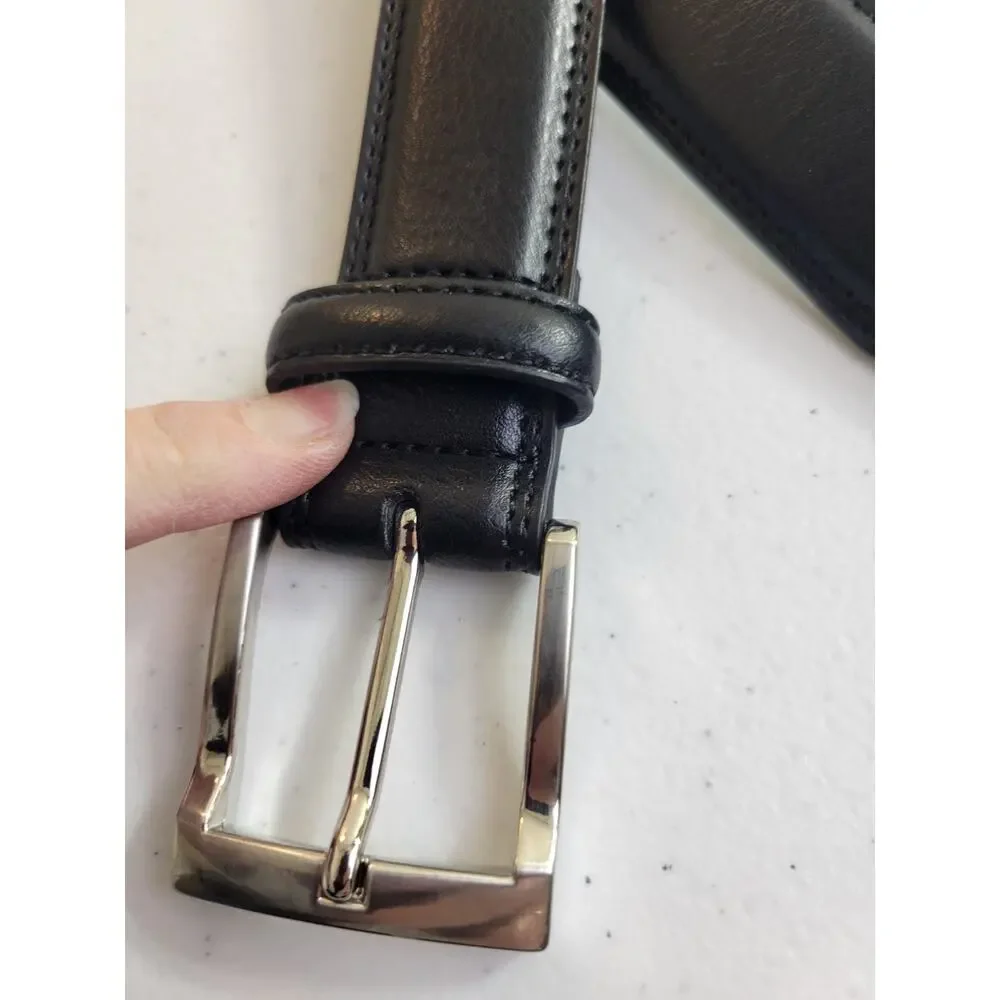 Belt Black Bonded Leather Career Work Business‎ Formal Dress Men's Size 44